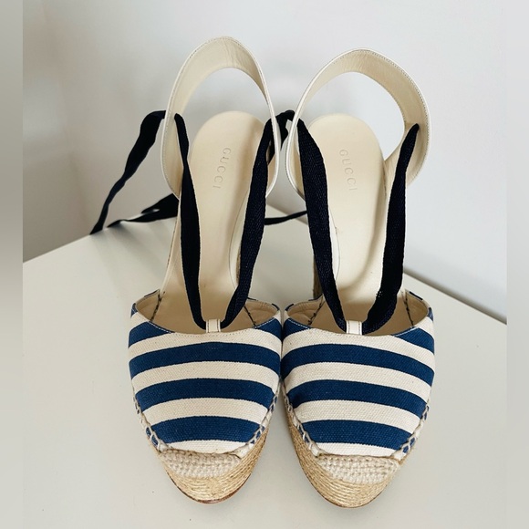 AUTHENTIC GUCCI WEDGE ESPADRILLES - Picture 5 of 8